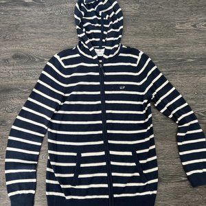 Vineyard Vines Blue and White Striped Zip Up Hoodie XS